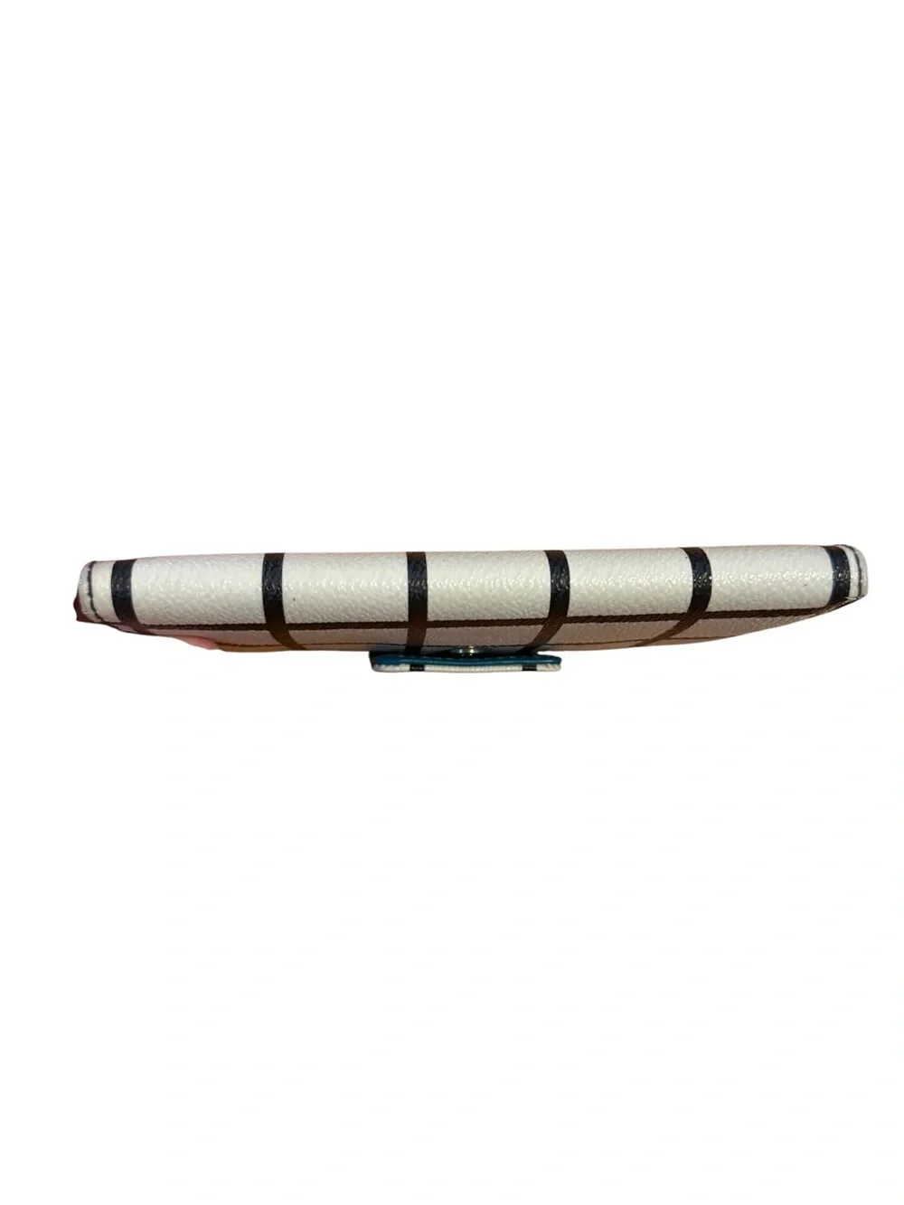 Fossil Check-Pattern Snap Wallet in Cream & Black
